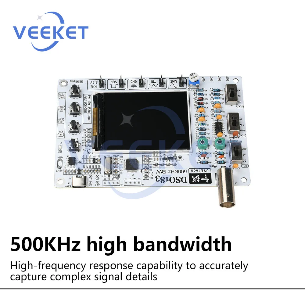 DC 5V DSO183 Digital Oscilloscope Module 0-500KHz TFT LCD