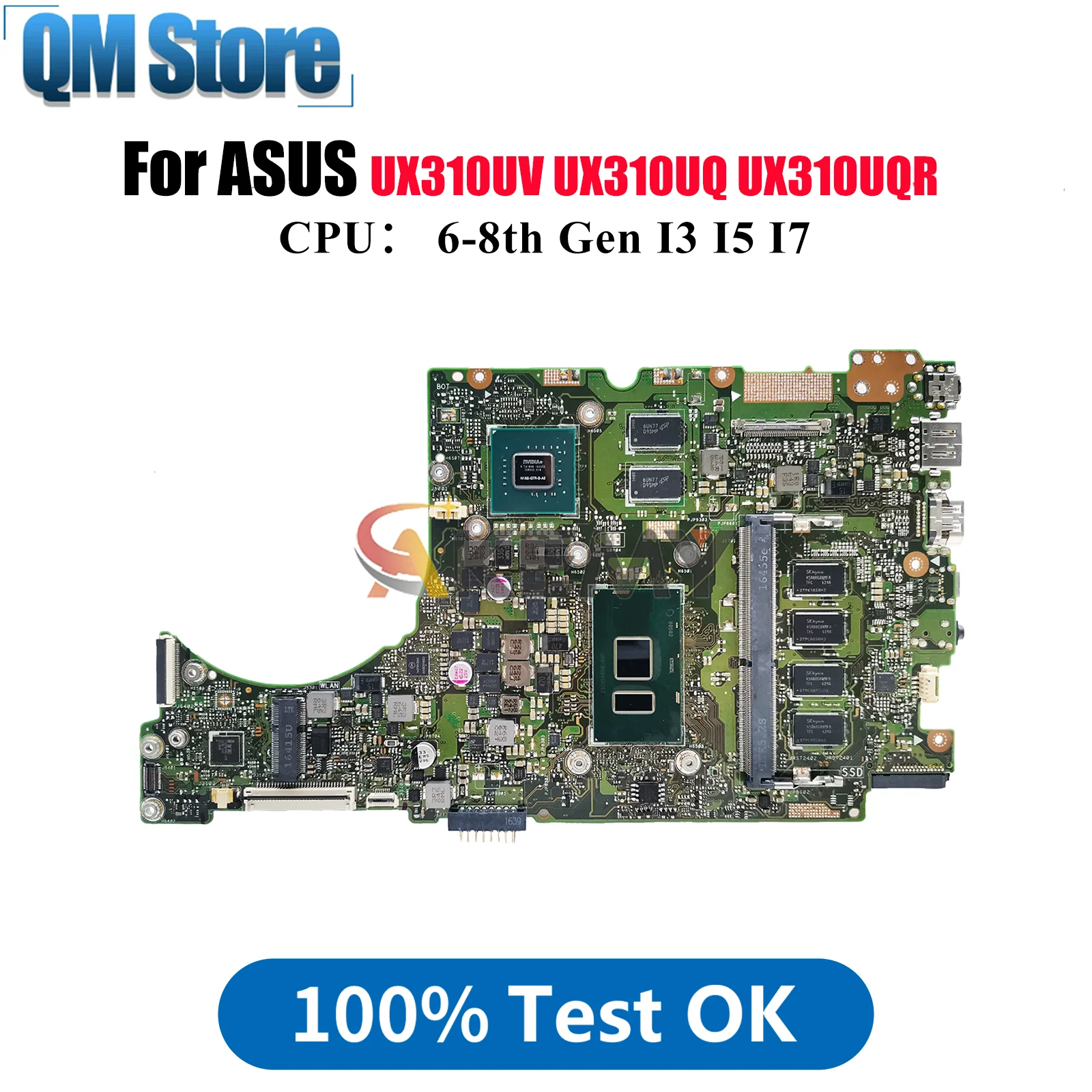 

UX310UV Laptop Motherboard For ASUS UX310UFR U3000U UX310UQ UX310U UX310UQR UX310UV UX310UQK RX310U Mainboard With I3 I5 I7 CPU