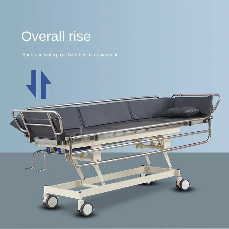 

WJ1Nursing Home Nursing Home Electric Manual Bath Bed Disabled Elderly Paralysis Bedridden Patient Bath Nursing Bed