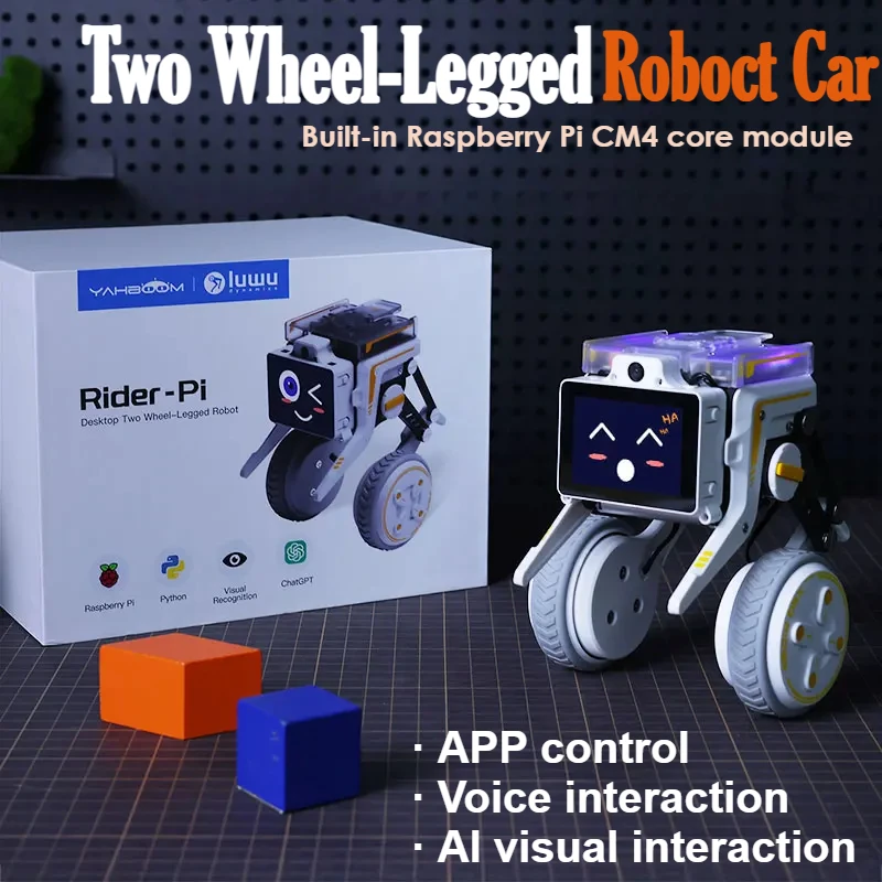 Smart Mechanical Dog Rider-Pi AI Visual Robot Two Wheel Legged With Python Raspberry Pi CM4 Support ChatGPT Voice Interaction