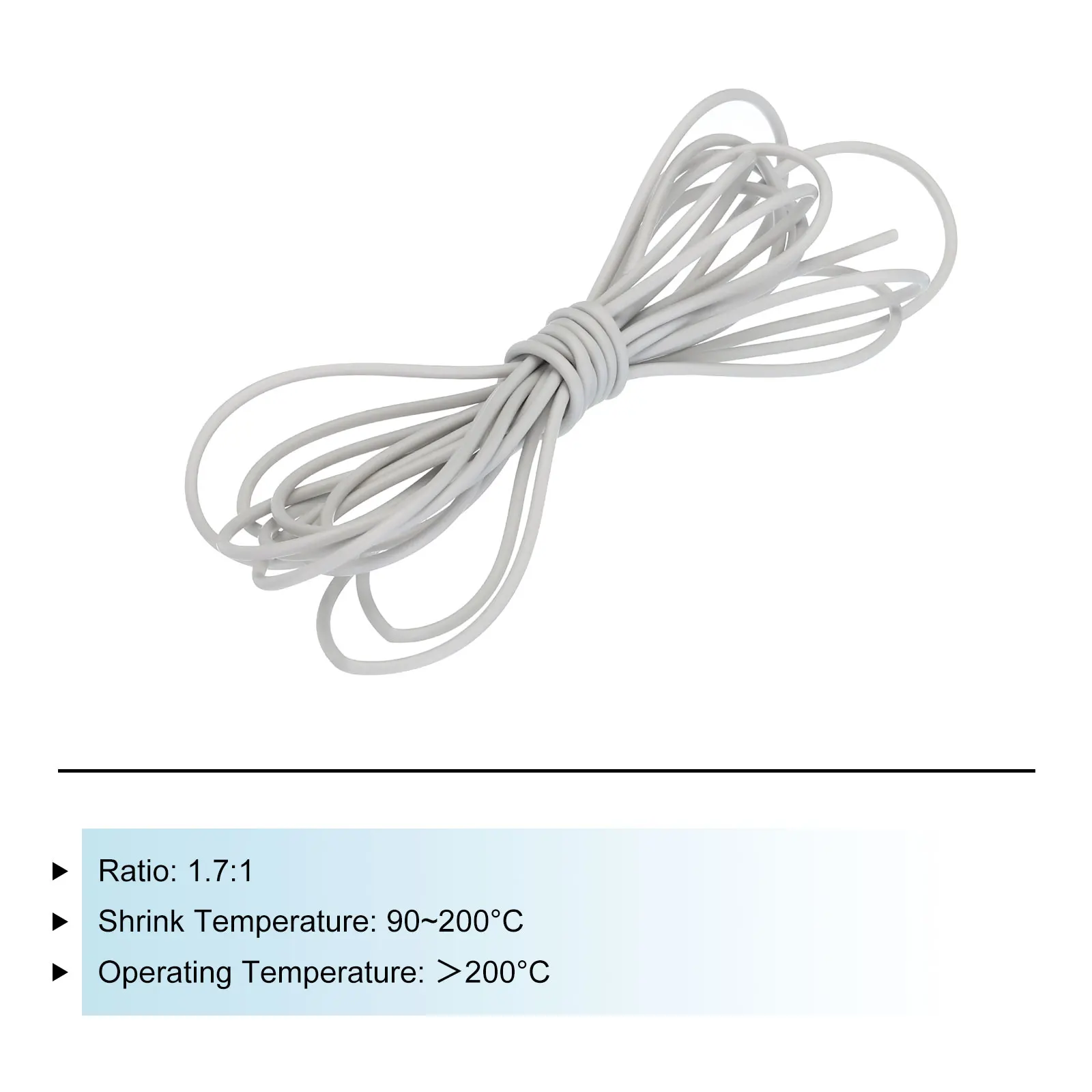 Tubo termoretraibile grigio da 1/2/3 metri Rapporto 1.7:1 1-15mm ID 2-17mm OD Manicotto del cavo isolante del tubo flessibile in gomma siliconica per la riparazione dei cavi