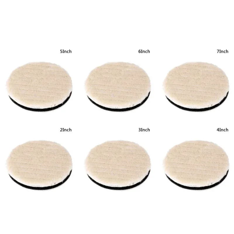 2/3/4/5/6/7 Inches Car Polish Pad Wool Buffing Pad For Polisher Machine Waxing Polishing Buffing Car Paint Care Polisher Pads