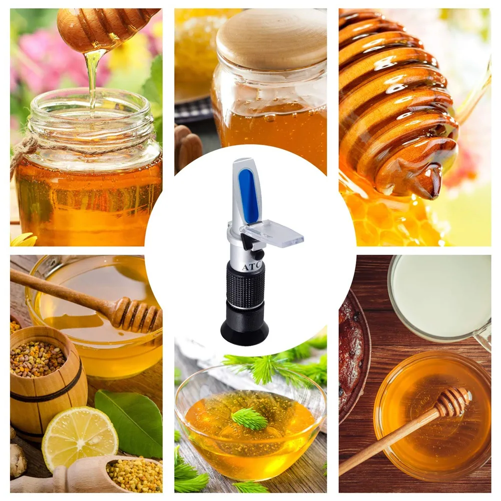 [NEWA76K!】 Honey Refractometer  With ATC Refractometer For Honey Moisture Multifunctional Handheld Antifreeze Freezing Point Met