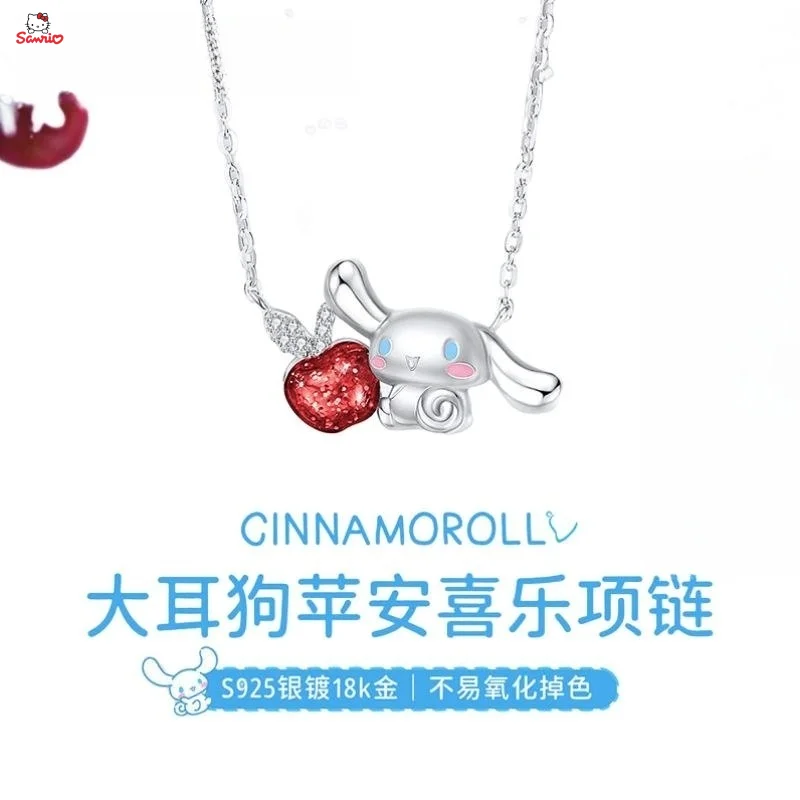 

Sanrio cinnamonoll Ping An Joy Kawaii unique 925 sterling silver necklace ins student niche design Tanabata gift for girlfriends