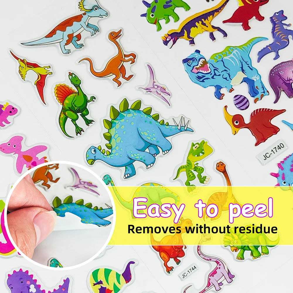12/36 ورقة ملصقات القصاصات اليدوية DIY بها بنفسك مذكرات كتاب الحيوانات الزخرفية والأرقام والأسماك والديناصورات والسيارات ملصق هدايا الأطفال