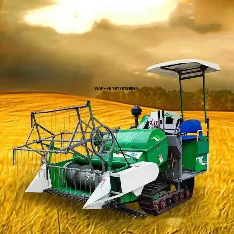 High Quality Mini Combine Harvester Wheat Rice Soybean Corn Grains Motor Gear Drive Core Component Various Farm Terrains
