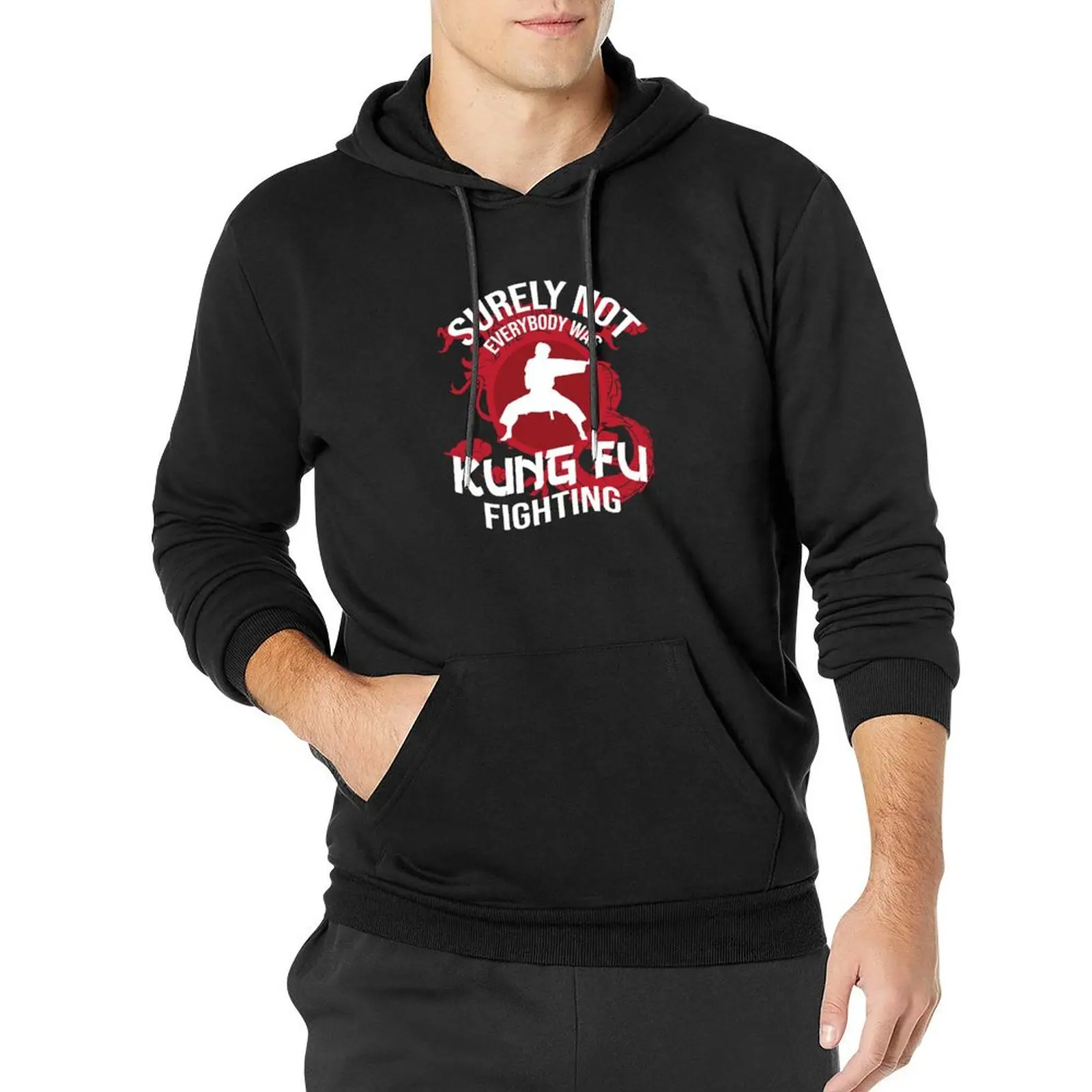 Surely not Everybody Was Kung Fu Fighting Pullover Hoodie men's winter sweater mens designer clothes hoodie man