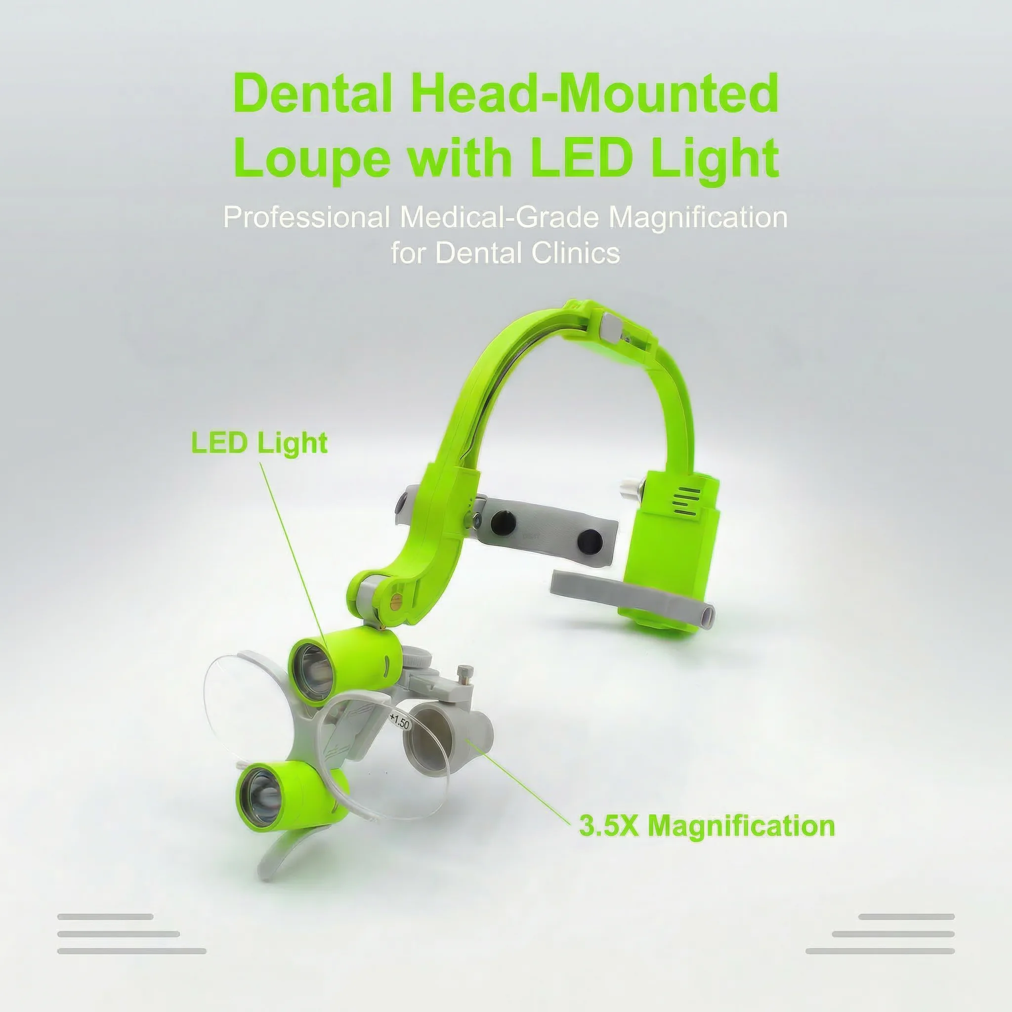 

Wireless Dental Binoculars 5W LED Headlamp 2.5x 3.5x Loupe Magnifier Surgical Headlight Lab Tools
