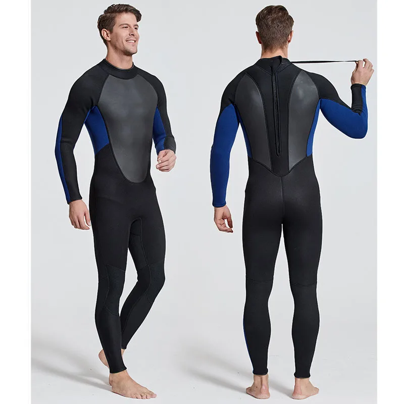 

Men Wetsuit 3mm, Neoprene Wet Suits Front/Back Zip in Cold Water Full Body Scuba Dive Surfing Suit for Water Sports Dive Skin