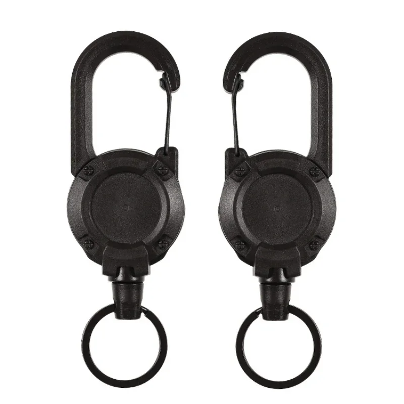 

High Quality Outdoor Badge Reels 60cm Steel Cord Stretchable Badge Reels Key Chain Hooks Tactical Backpack Accessories