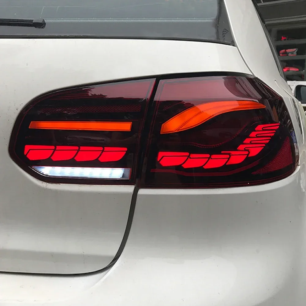 

Для VW Golf 6 MK6 2010-2012 Автомобильный задний фонарь в сборе, обновленный новый дизайн, светодиодный светильник с автоматической шкалой дракона, модификация задних фонарей, аксессуары