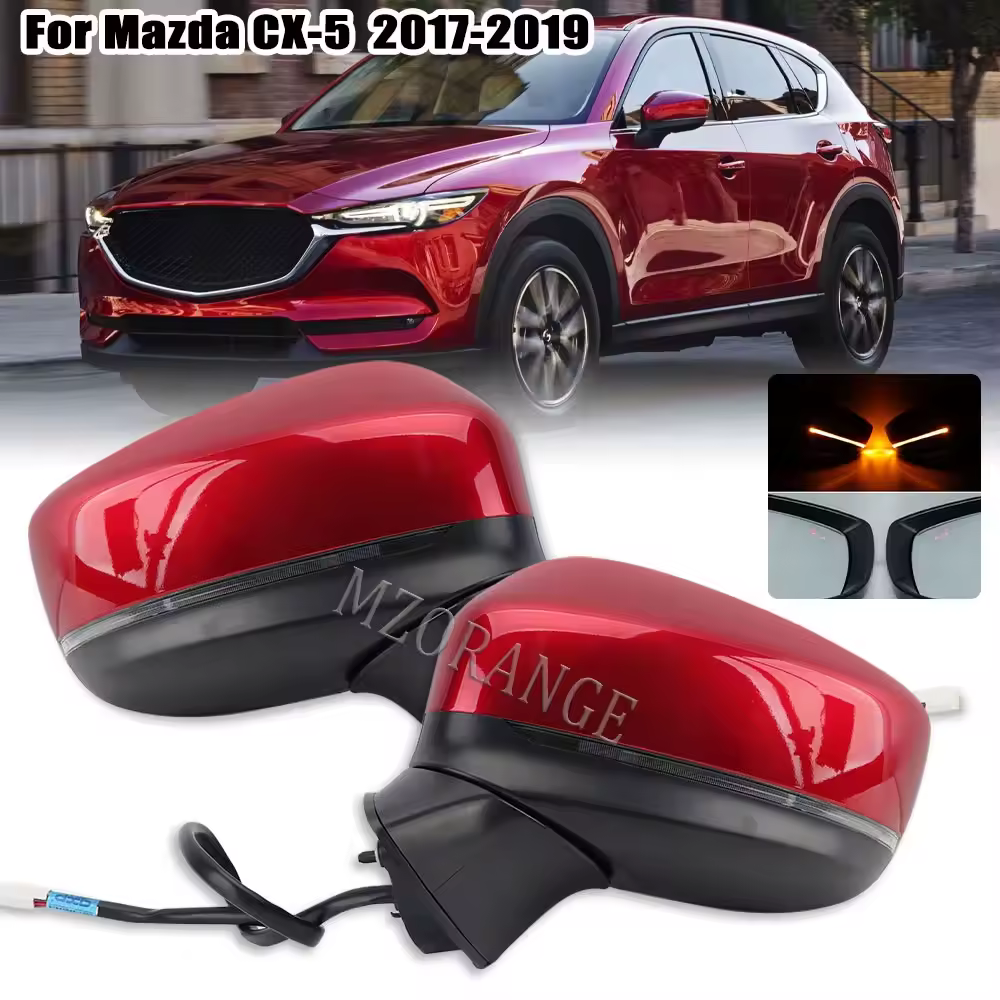 Боковое зеркало заднего вида Автомобиля В сборе Для MAZDA CX5 CX-5 2017-2020 С Электрическим откидным Обогревом Электрическая регулировка сигнала поворота 9 контактов