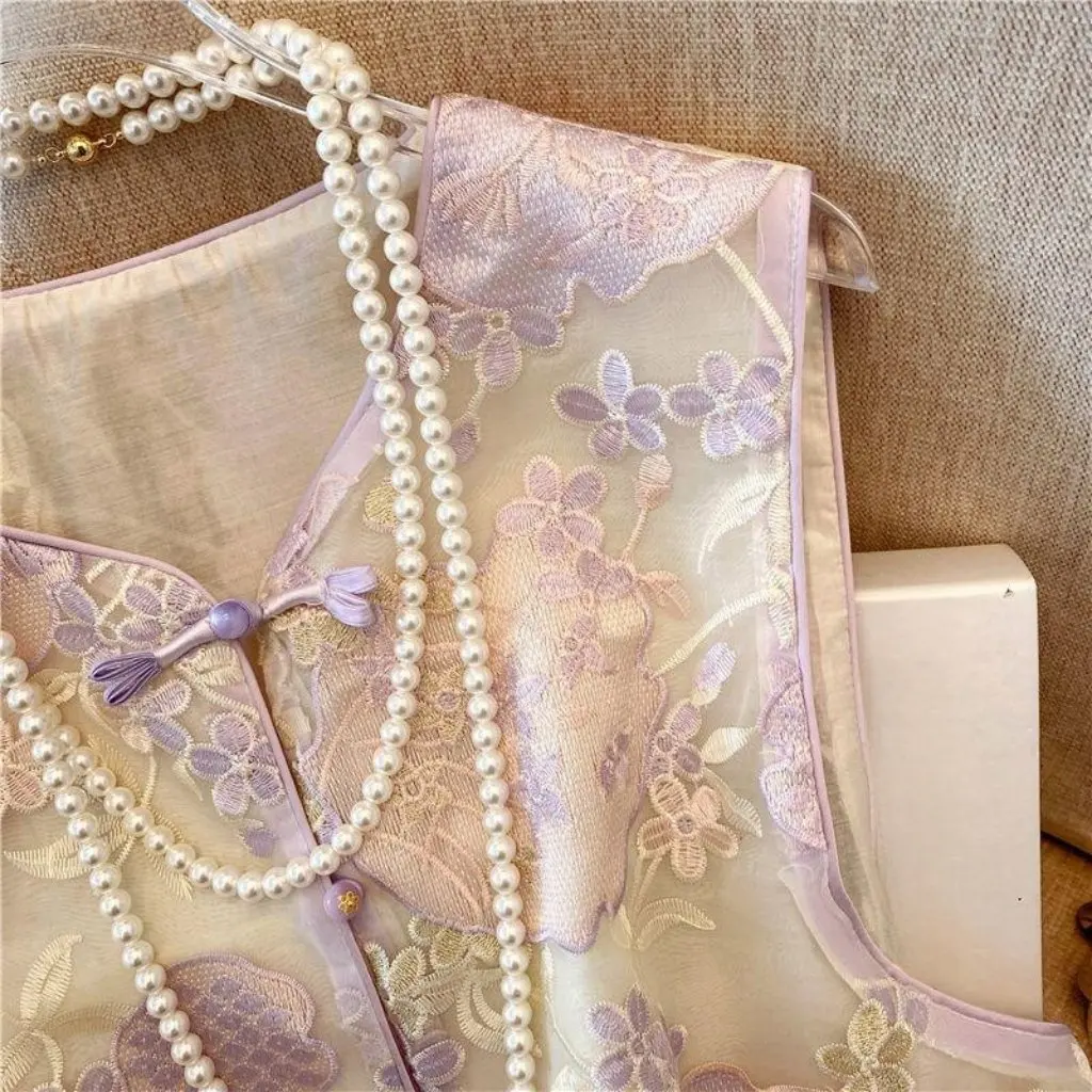 

New Chinese Style Women's Vest Heavy Industry Embroidery Purple All-match Elegant National Fashion