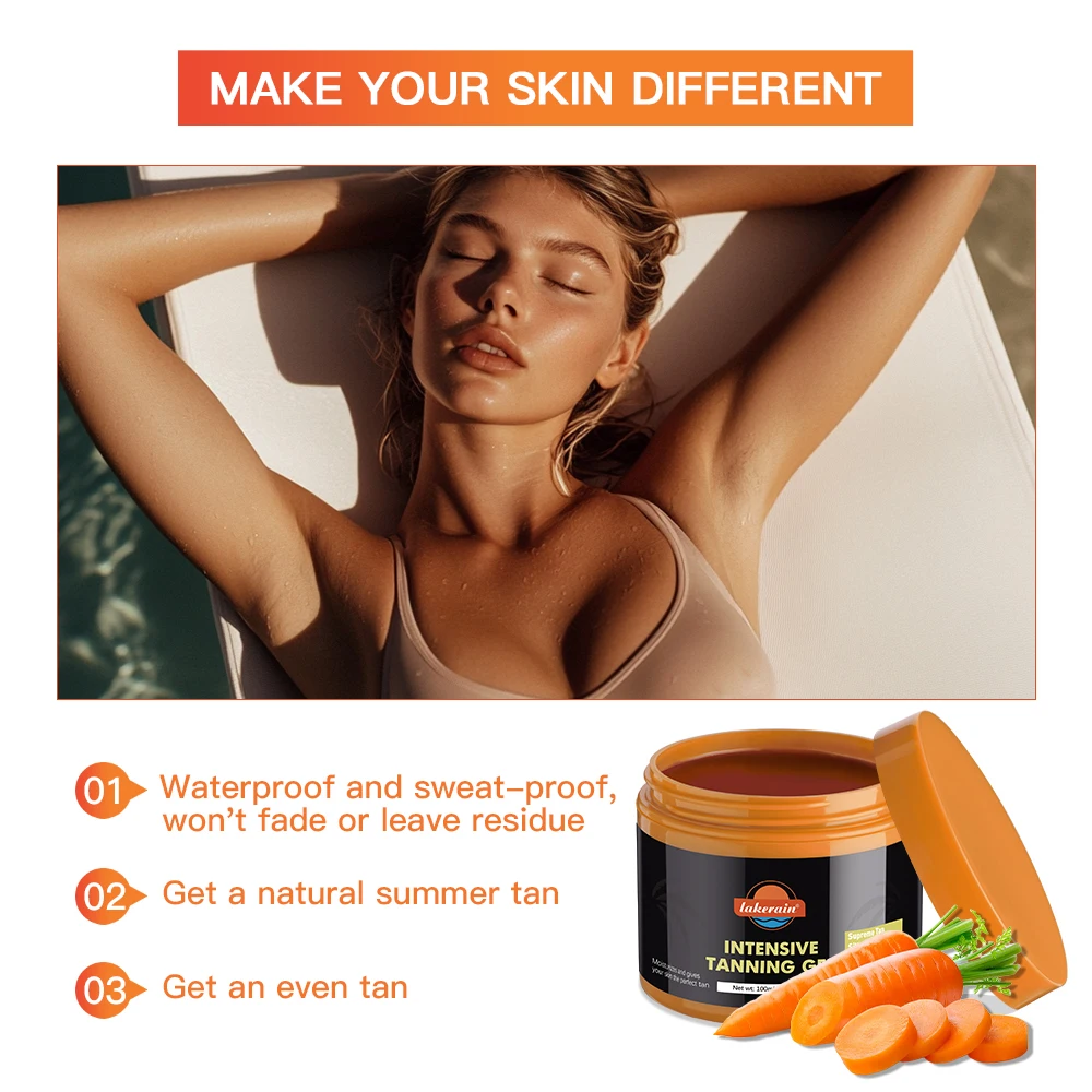 Lakerain Intensive Tanning Gel Body Cream Bronze Tanning Lotion Carroten Effective Sun Aid Take In Sunlight Moisturizing Cream view 2
