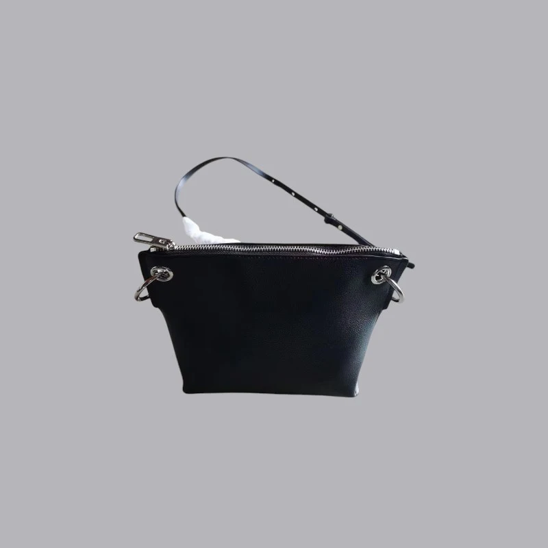 Spanish Popular Black Crossbody Bag Casual Simple Solid Color Women's Shoulder Bag.