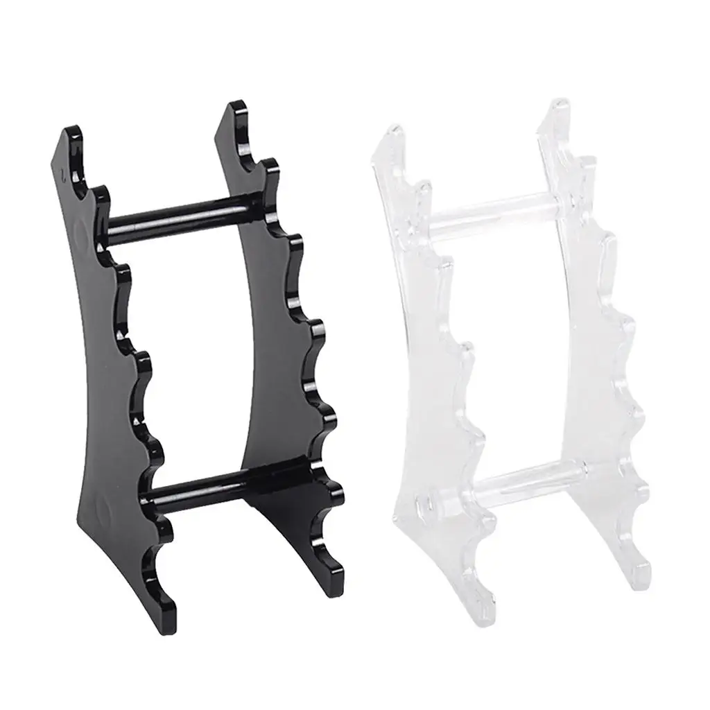 6 Slots Pencil Display Rack Make Up Storage Case Brush Rack Decor Clear / Black