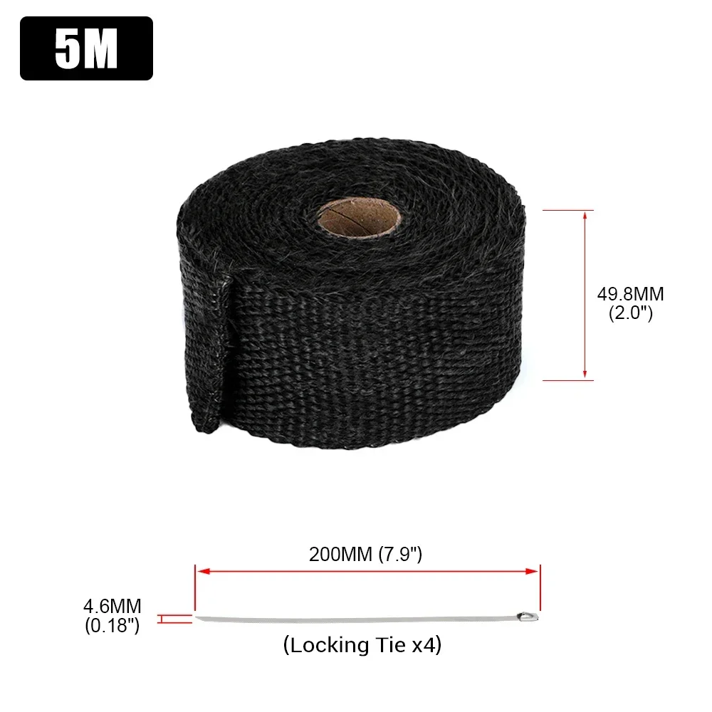 Motorcycle Exhaust Thermal Exhaust Tape Header Heat Wrap Resistant Downpipe Winter Insulation With Tie For Moto Car Accessories