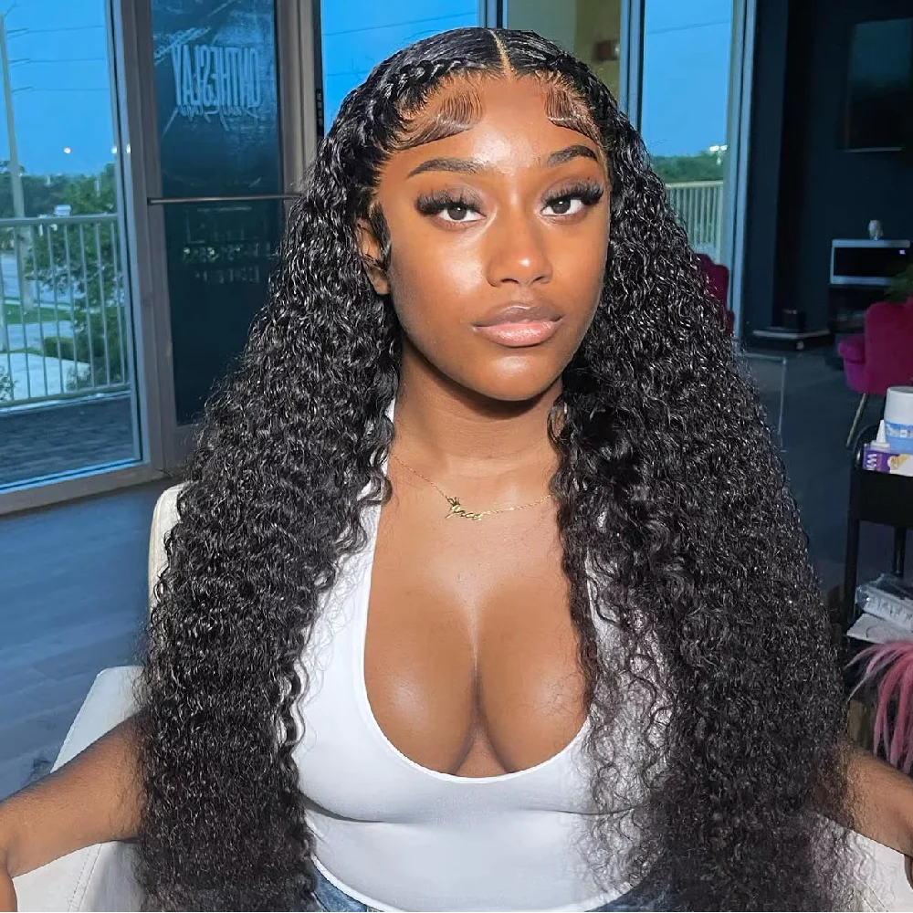 

13x6 Jerry Curly Human Hair Wig Brazilian 5x5 HD Transparent Lace Front Wig For Women 20-42 inch 13x6 Jerry Curly Lace Front Wig