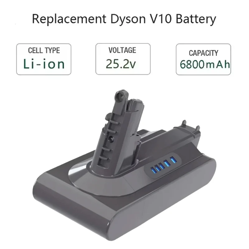 مكنسة كهربائية بطارية قابلة للشحن لدايسون V6 V7 V8 V10 V11 V15 Series SV07 SV09 SV10 DC62 المطلق رقيق الحيوان برو Bateria