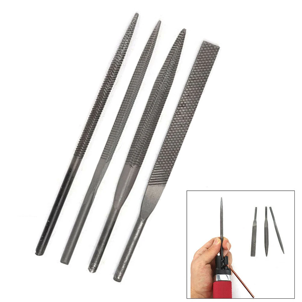 Bearing Steel Files Without Handle 6 Inch 150mm Round Half-round Triangular Square Flat Cut Design Metal Woodworking Hand Files