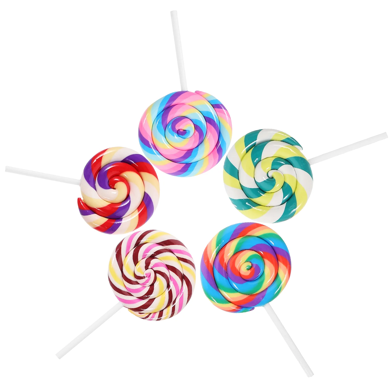 5 PCS Simulation Lollipop Large Decorations Candy Photo Prop Giant Big Lollipops Toy Accessories Clay Child