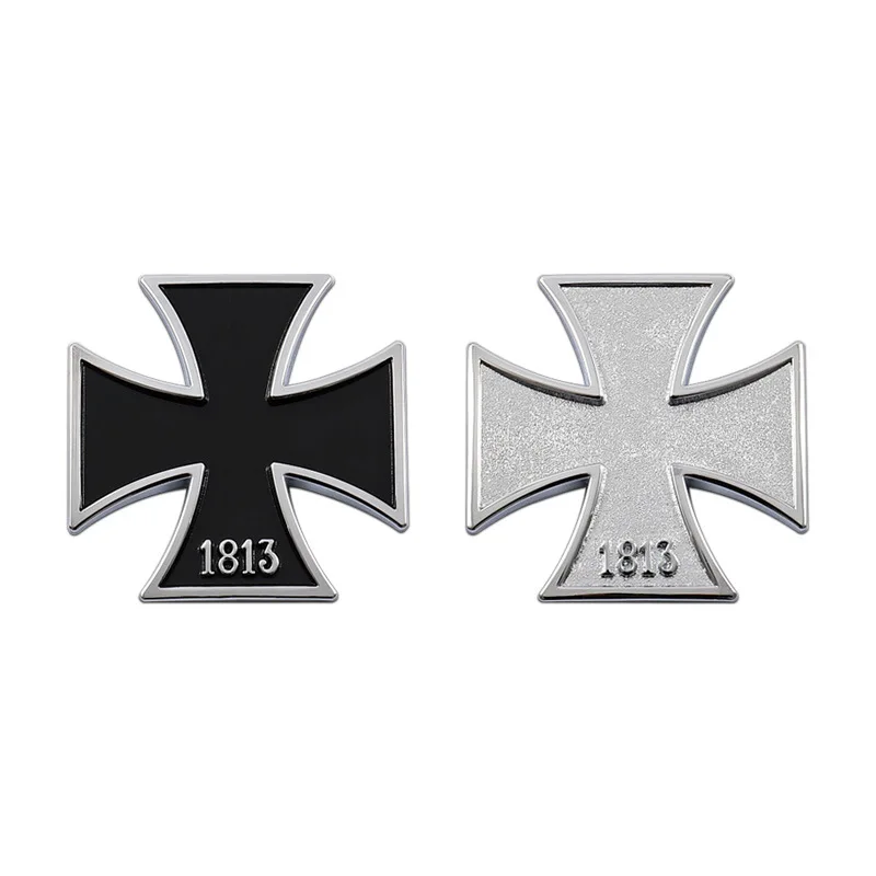 

High-quality Modification Metal 3D Stereoscopic Car Stickers German 1813 Cross Body Decoration Scratch Covering car Accessories