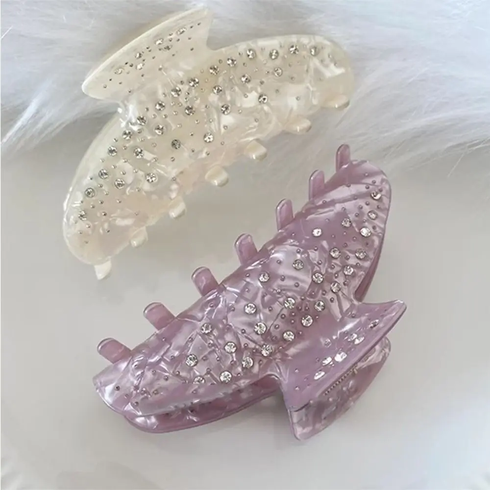 

Creative Diamond Rhinestone Hair Claw Hair Clip Shark Clip Acetic Acid Shark Clip Headwear Geometry Girls