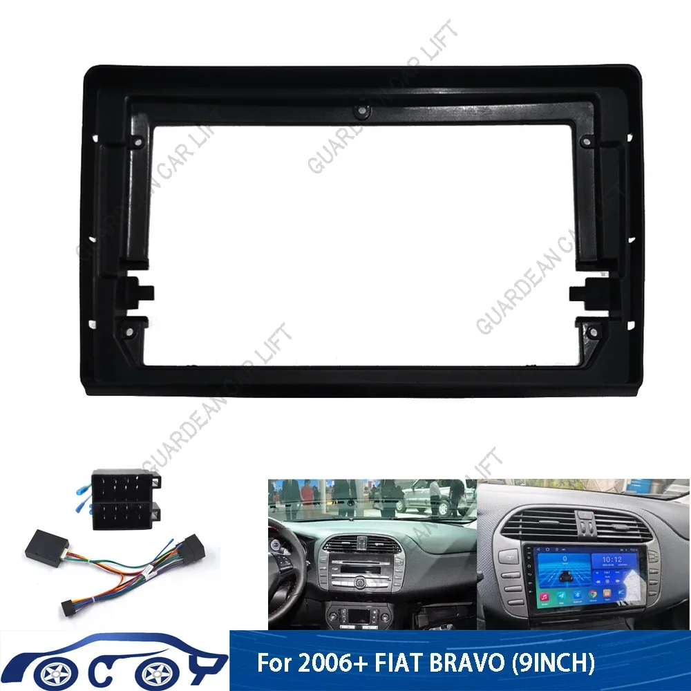 9Inch Car Radio Fascias For FIAT Bravo (198) 2006-2016 Android Stereo Frame Player 2 Din Head Unit Panel Dash Trim