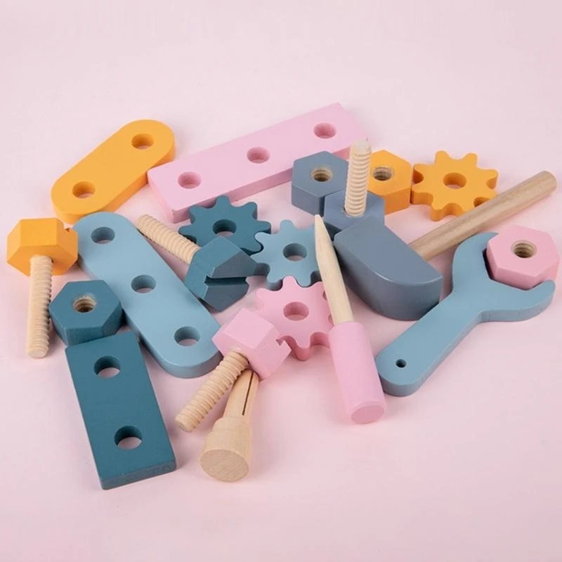 لعبة الأدوات الخشبية، لعبة بناء الأدوات التعليمية للأطفال بعمر 3 سنوات، 15UB