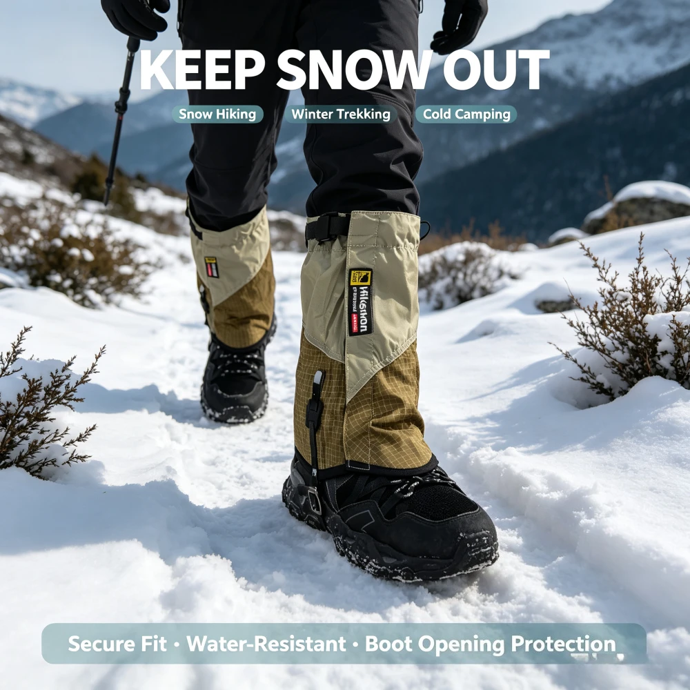 Lightweight Wear-resistant Outdoor Sand-proof Leggings Outdoor Hiking, Snow-proof Windproof and Waterproof Nylon Leggings