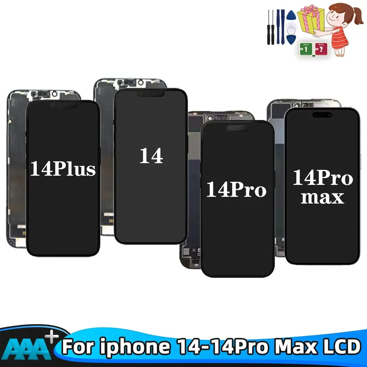 Lcd Display For iPhone 14/14Plus/14Pro/14Pro Max Display With 3D For iPhone 14 OLED LCD Touch Screen Digitizer Replacement