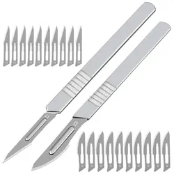 11# 23# Carbon Steel Carving Metal Scalpel Blades Handle Scalpel DIY Cutting Repair Animal Surgical Knife Tool Kits Box Non Slip