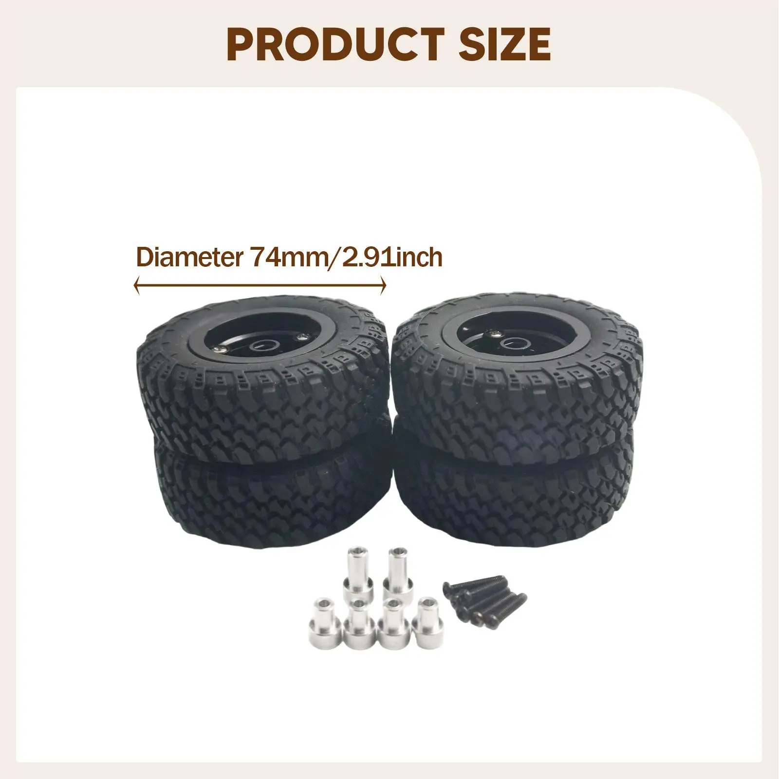 Pneus de voiture RC 4x1/12, accessoires de véhicule jouet, pièces de rechange RC, pièces de réparation, Installation facile pour voiture télécommandée MN82 MN82S