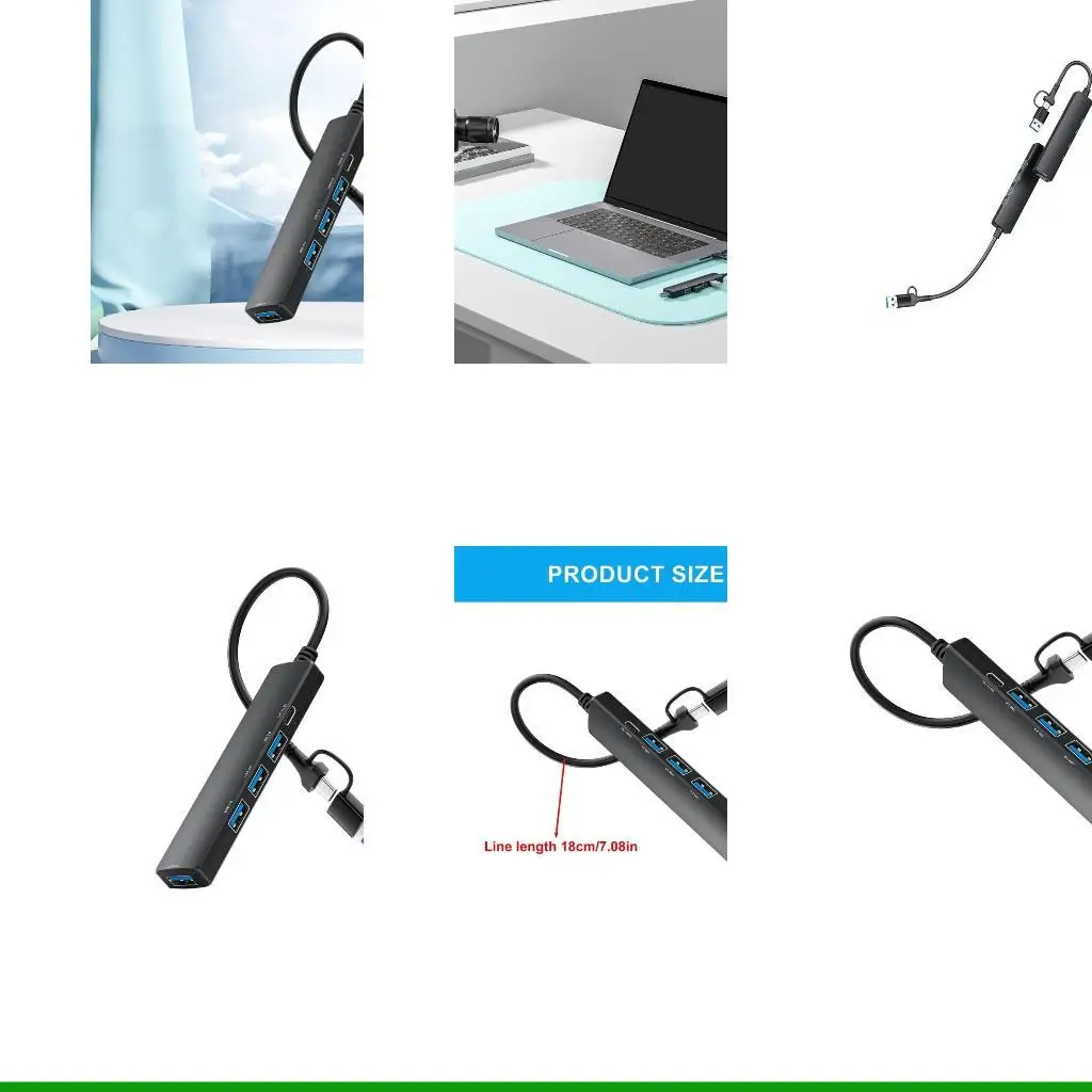 

U55C USB C/USB Male to 3xUSB2.0+1xUSB3.0+1xType C USB Splitter Cable Adapter