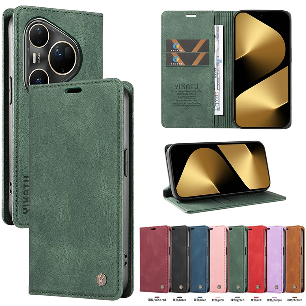Funda con tapa para Huawei Pura 90 Pro Max 5G, Funda de cuero con imán para Huawei Pura 80 Ultra, Funda tipo billetera Pura 70 80 Pro Plus Etui