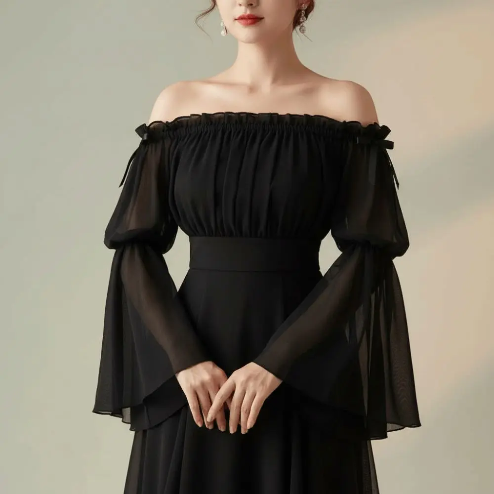 1 pair Chiffon Fabric Fake Sleeves Elastic Band Sheer Mesh Arm Covers Flowy Design Solid Color Detachable Cuffs Arm Slimming