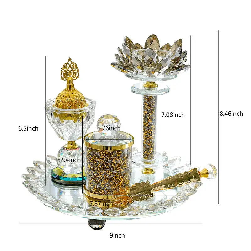 Hot Gold Brilliant Diamond Lotus Aroma Round Four Piece Set