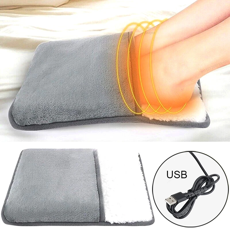 

Foot Warmer USB Foot Heater Electric Foot Heating Pad Fast Heated Feet Warmer Soft Plush Electric Foot Warmer Heater for Home