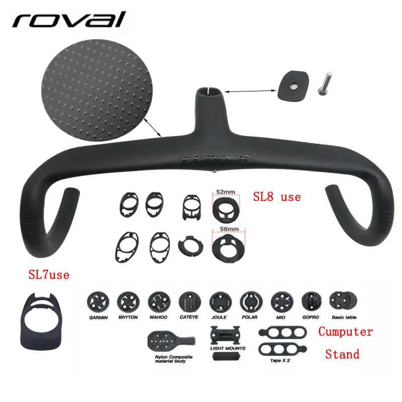 roval sl8/sl7 Carbon road handlebar  carbon stem Internal Cable Routing Road Bicycle Handlebar  Cockpit Di2  bike  frame parts 