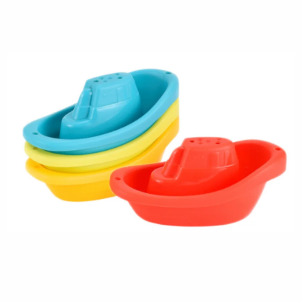 Baby Bath Toys Stacking Boat Toys Colorful Early Education Intelligence Gift Boat-shaped Stacked Cup Folding Tower Kids Toys