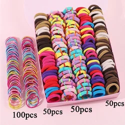 250/300Pcs Girls Colorful Hair Bands Set Nylon Elastic Rubber Band Children Ponytail Holder Scrunchies Kids Hair Accessories