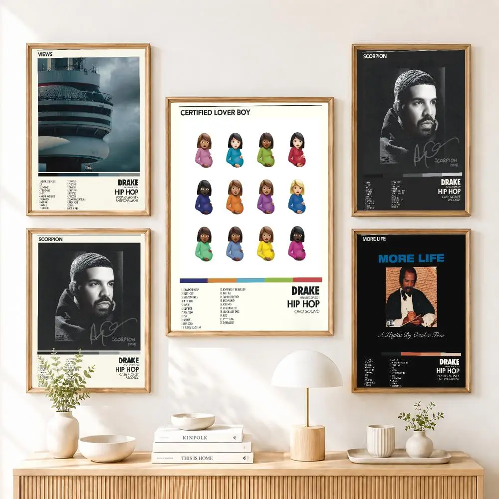 D-Drake S-Scorpion Poster Home Living Bed Room Bar Hallway Sticky Wall Art Printing Aesthetic Decor