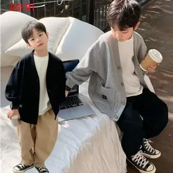 Blusas de malha infantil, Cardigan, Casacos, Tops, Malhas, Bebê, Meninos, Meninas, Crianças, Primavera, Outono, 3-12Y