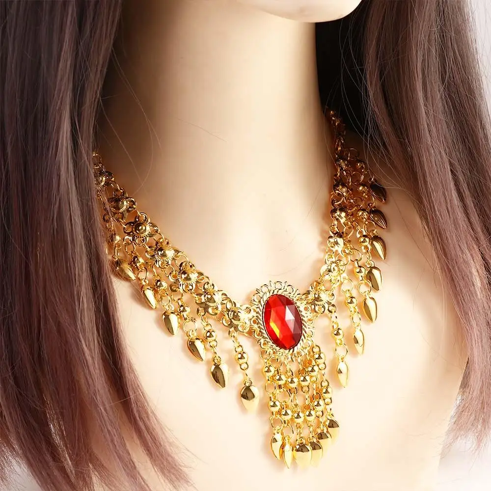 Indian Dance Sequins Head Chain Bead Necklace Performance Accessories Belly Dance Costumes Diamond Hairband Head Accessories
