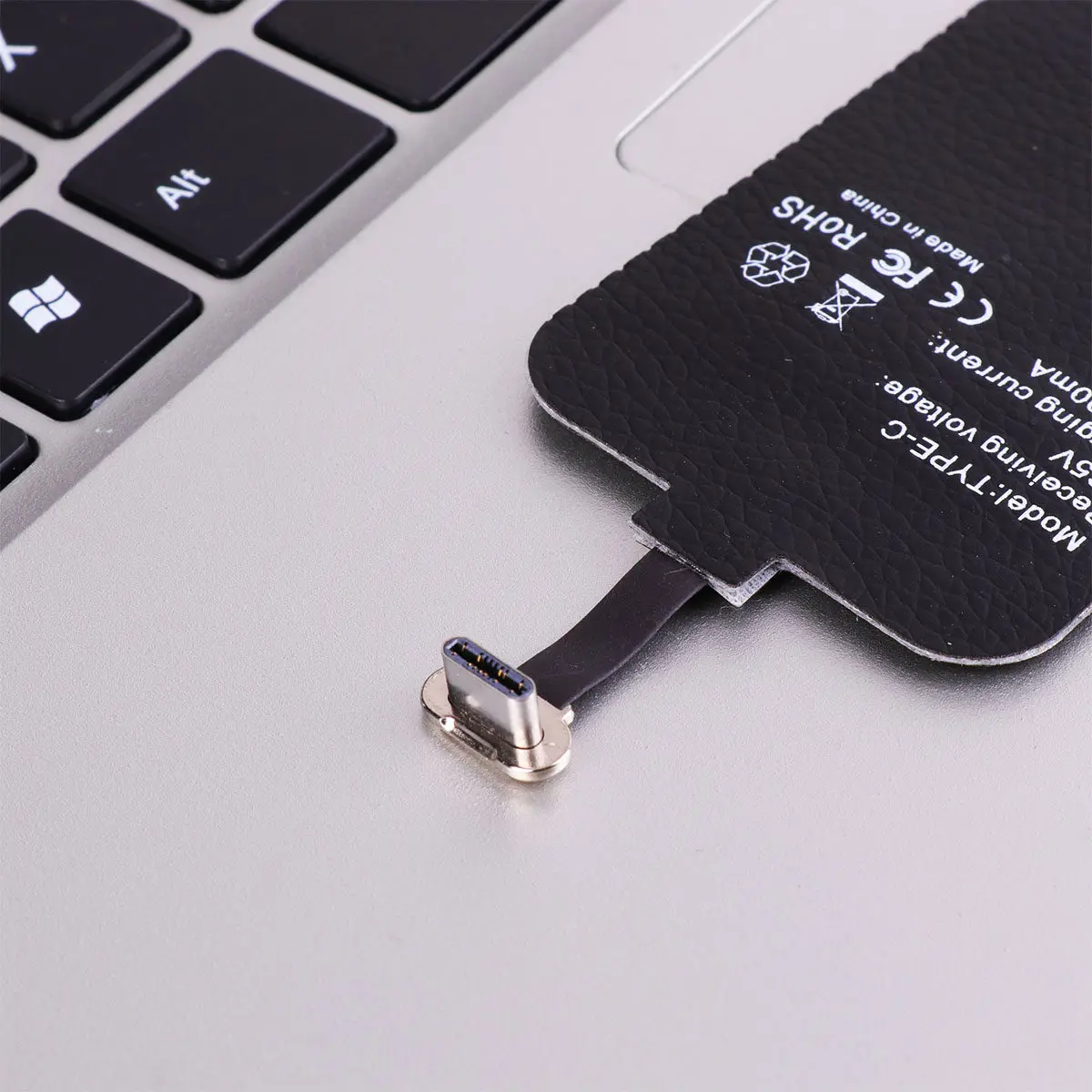 Wireless Charging Receiver Type-C 2A Fast Wireless Charging Pad Mountable for Desk Furniture Compatible Quick Charger