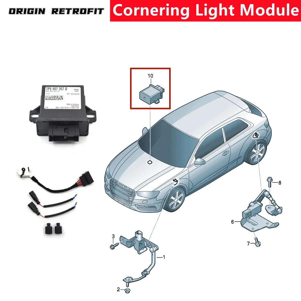 7P6 907 357 D AFS Headlight Cornering Adaptive Light Leveling Control Follow up Module Harness for MQB Car 7P6907357D 357D