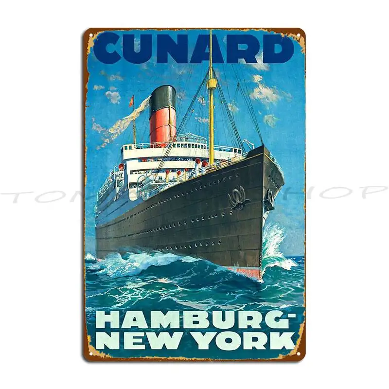 Vintage Ocean Liner Travel Metal Plaque Wall Mural Designing Poster Garage Decoration Design Tin Sign Poster