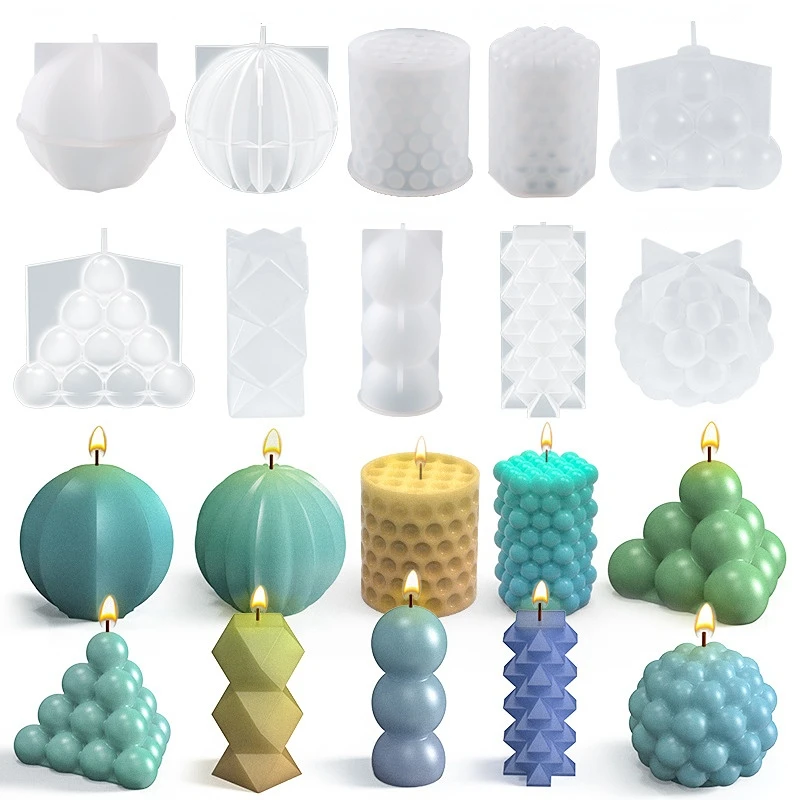 Geometric Lantern Spherical Pyramid Silicone Candle Mold 3D Architectural Style Crafts Gypsum Resin Mold DIY Soap Making Tool
