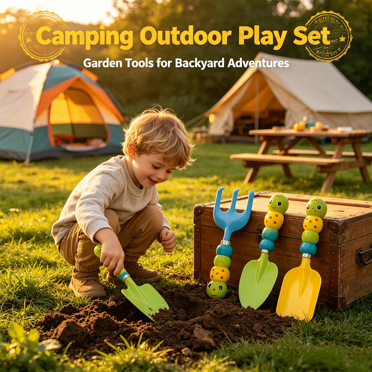 Colorful Garden Tools Toys For children Outdoor Gardening Trowel Shovel Rake Yard  Digging Beach Safe Toys Kids Gift