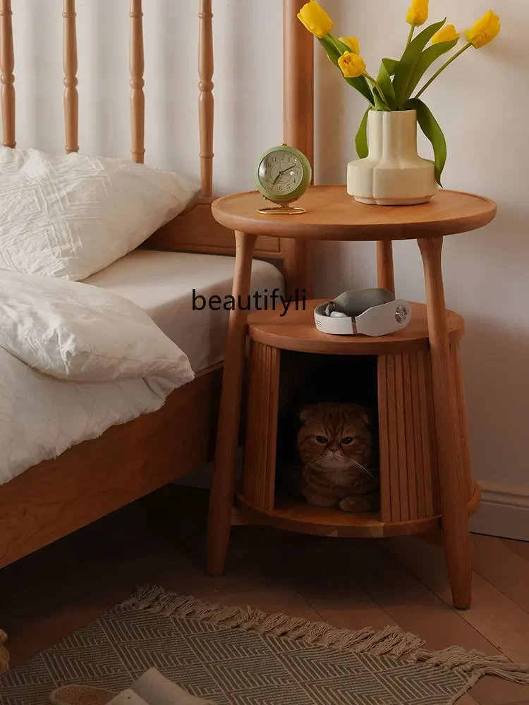 Sofa Side Table Nordic Small Coffee Table Japanese Cat House Cat Nest Shared Cherrywood Cattery Retro